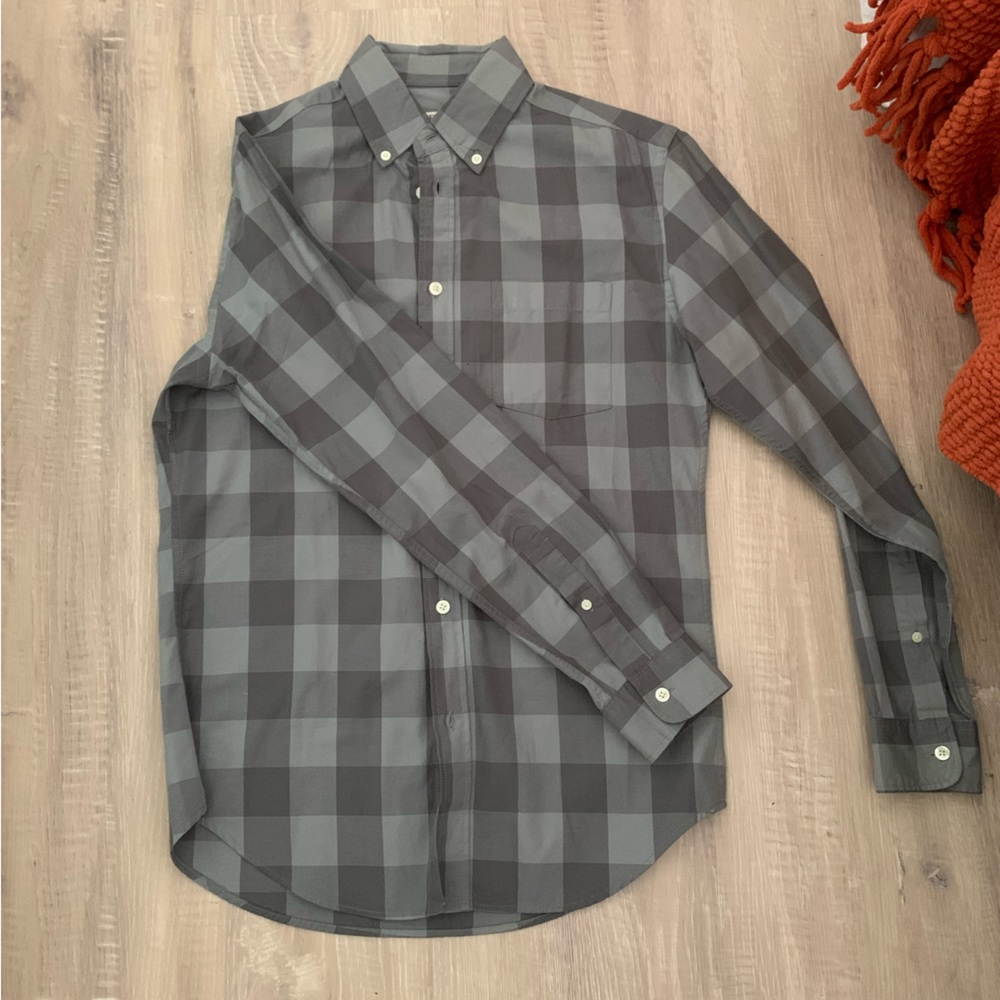 Gray button down